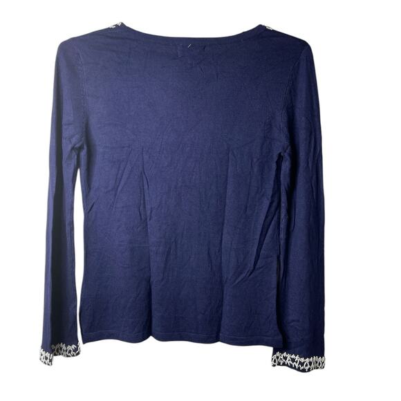 Duffield Lane Briggs Beaded Sweater Top Lightweight Small New - Picture 2 of 9